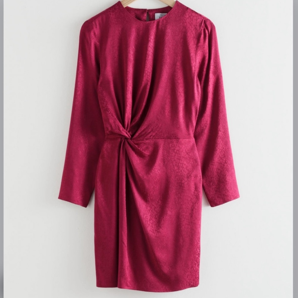& Other Stories NWT Pink Jacquard Mini Dress | Size 10